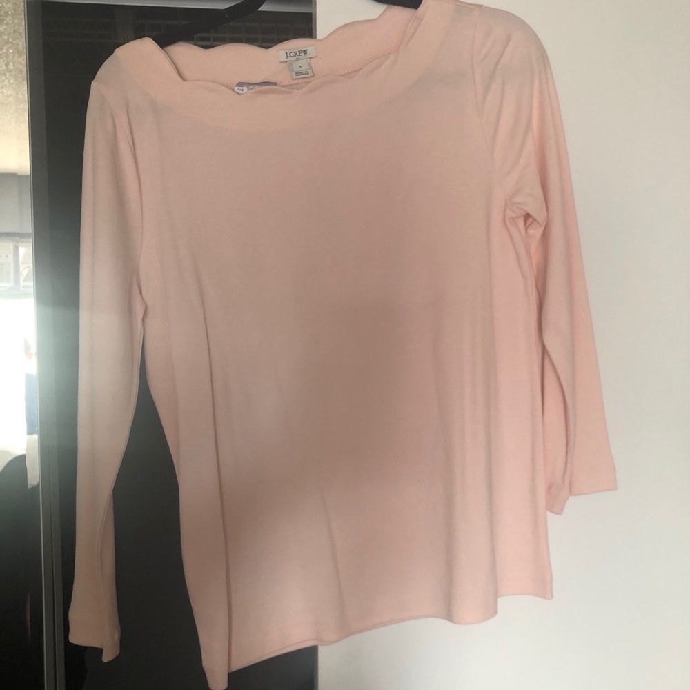 NWT J. Crew Factory Scallop Neck 3/4 Sleeve Top